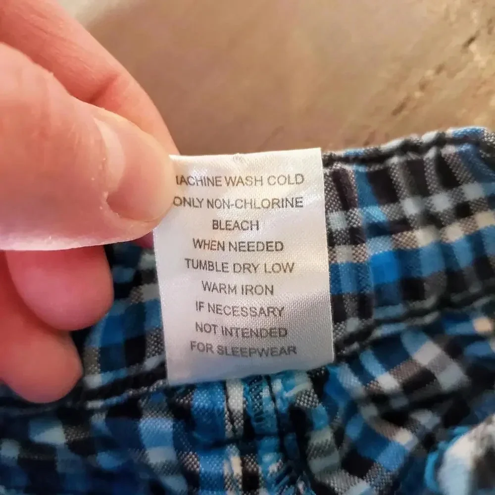 Gymboree Blue Plaid Casual Boy Shorts Size 3-6 Months EUC